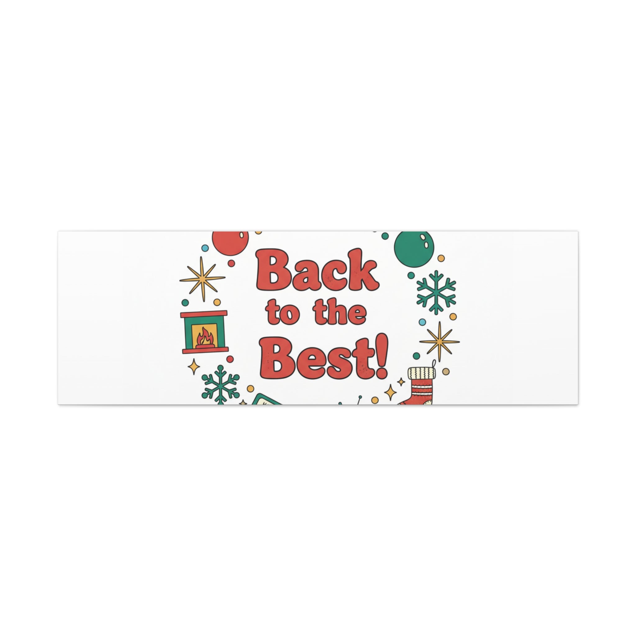 Retro Christmas Wreath Print Canvas | 90s Holiday Nostalgia, Vintage Holiday Poster