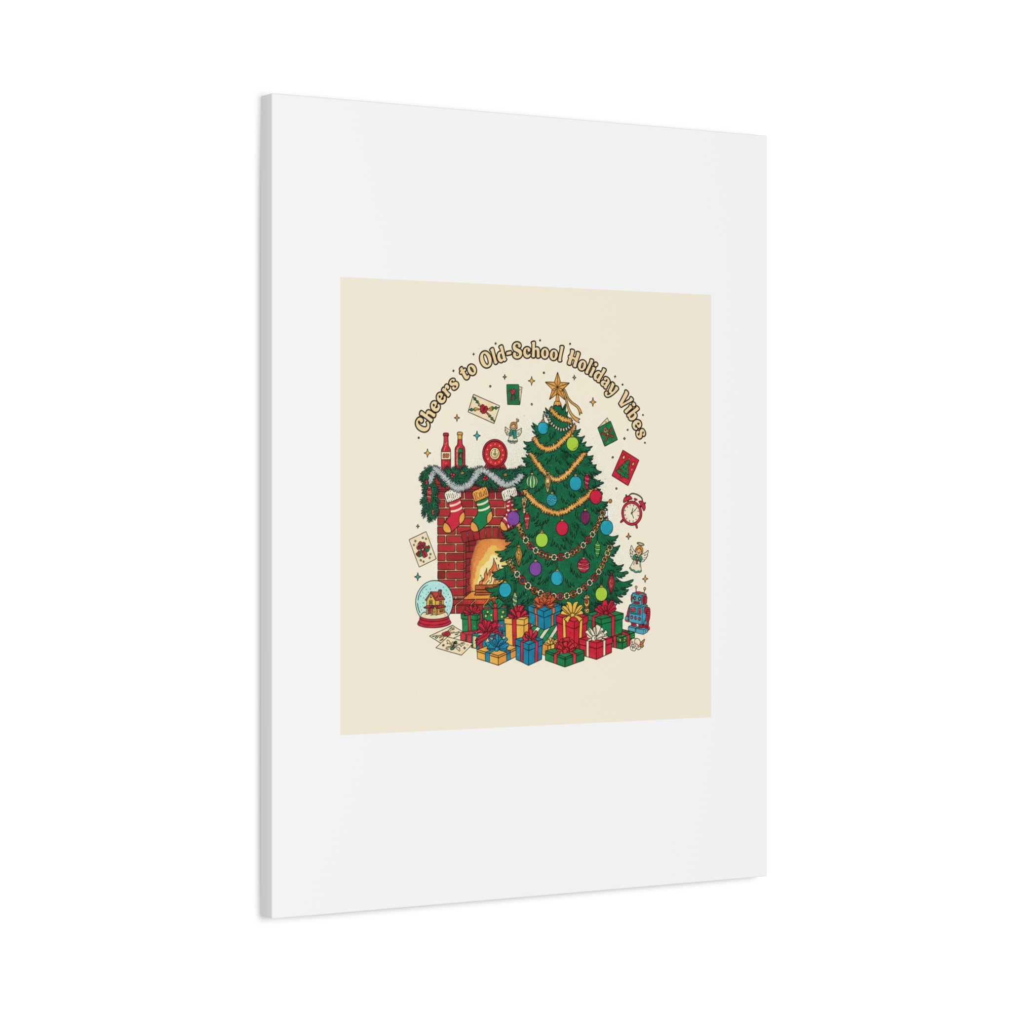 Retro Christmas Tree Canvas | 90s Holiday Nostalgia, Vintage Holiday Print