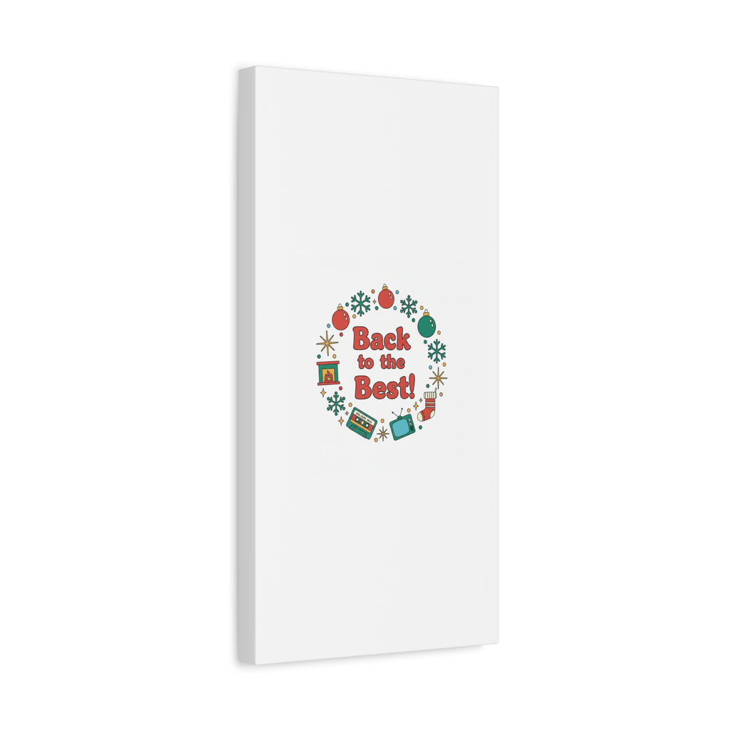 Retro Christmas Wreath Print Canvas | 90s Holiday Nostalgia, Vintage Holiday Poster