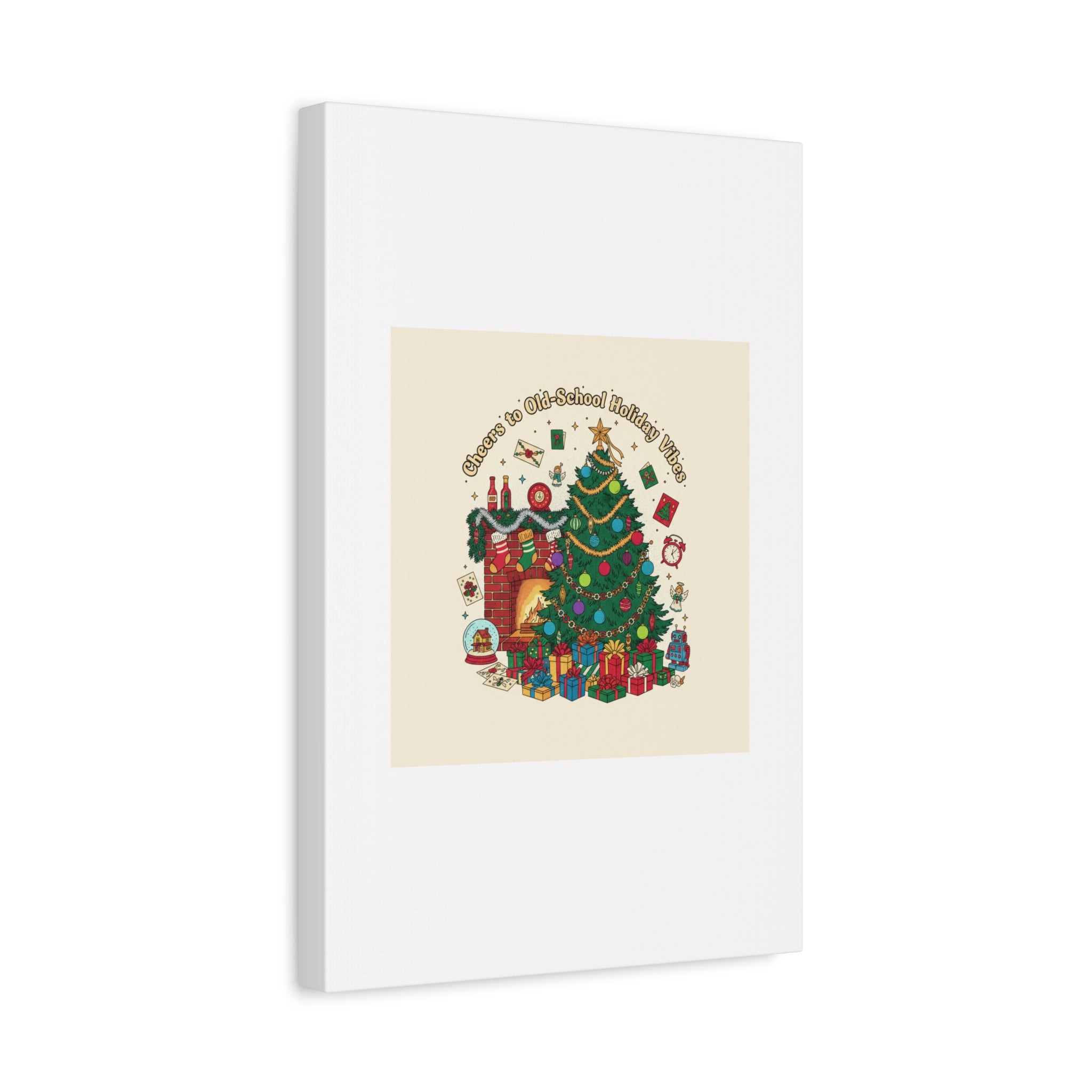 Retro Christmas Tree Canvas | 90s Holiday Nostalgia, Vintage Holiday Print
