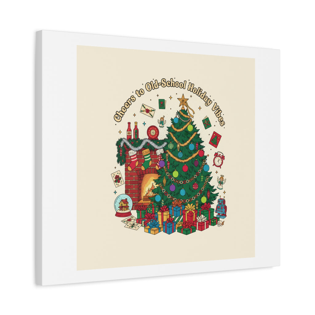 Retro Christmas Tree Canvas | 90s Holiday Nostalgia, Vintage Holiday Print