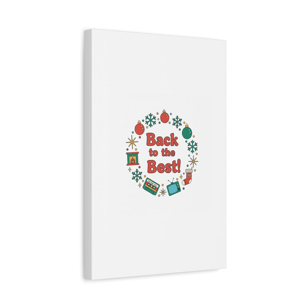 Retro Christmas Wreath Print Canvas | 90s Holiday Nostalgia, Vintage Holiday Poster