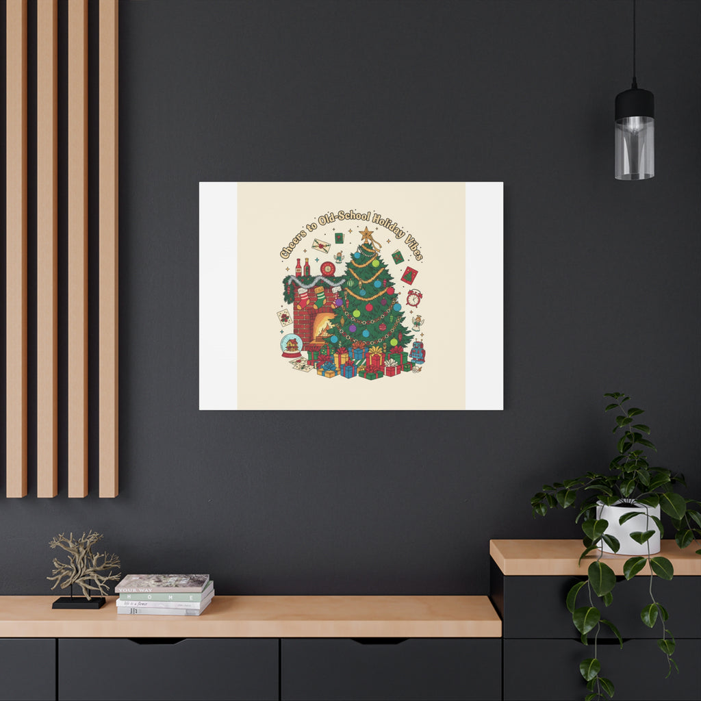 Retro Christmas Tree Canvas | 90s Holiday Nostalgia, Vintage Holiday Print