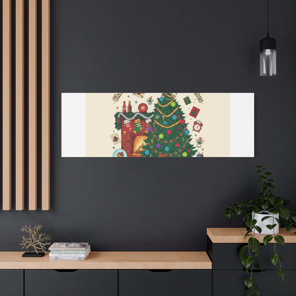 Retro Christmas Tree Canvas | 90s Holiday Nostalgia, Vintage Holiday Print