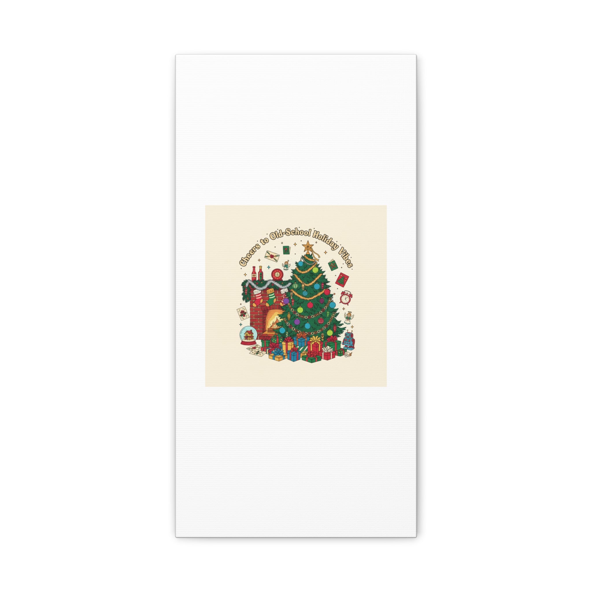 Retro Christmas Tree Canvas | 90s Holiday Nostalgia, Vintage Holiday Print