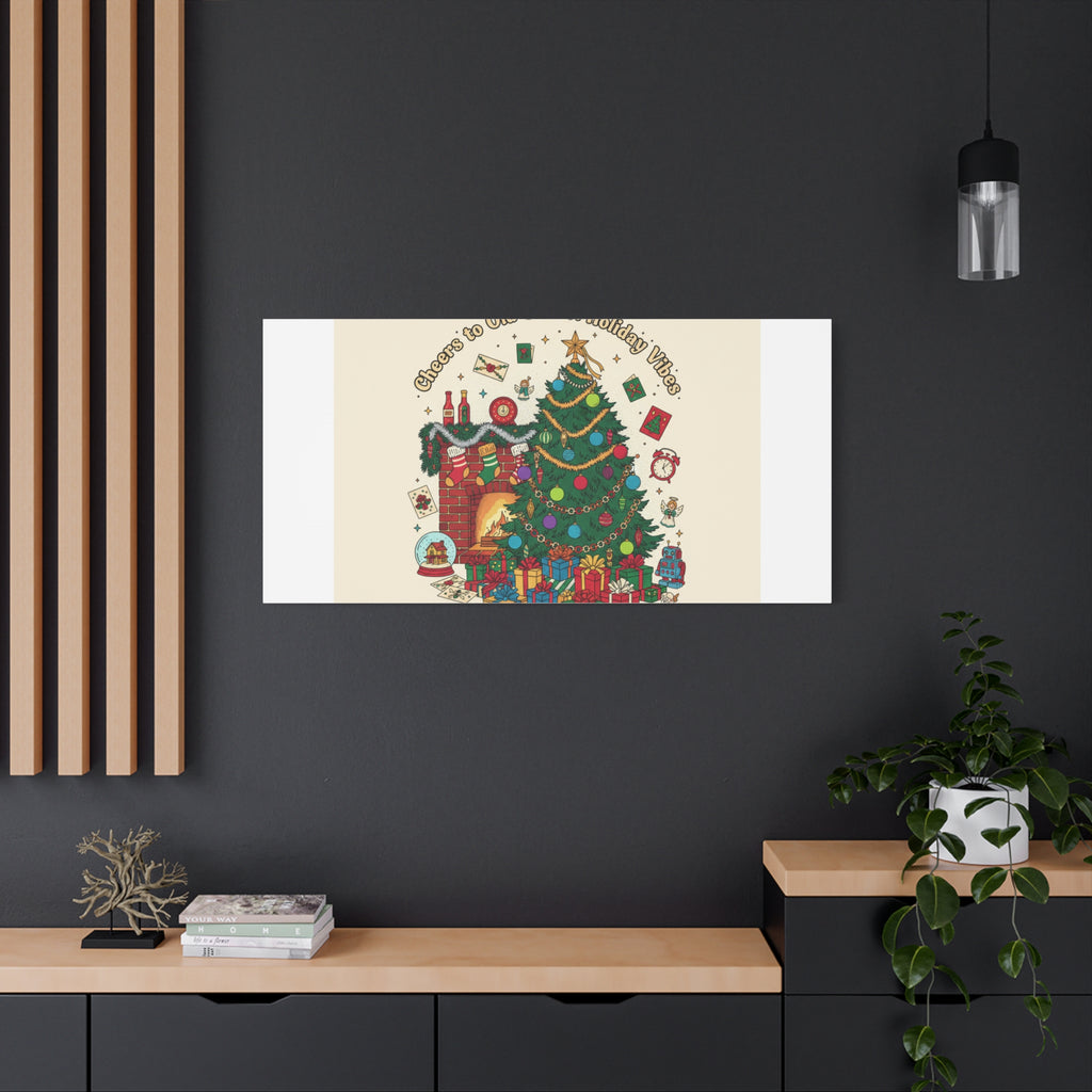 Retro Christmas Tree Canvas | 90s Holiday Nostalgia, Vintage Holiday Print