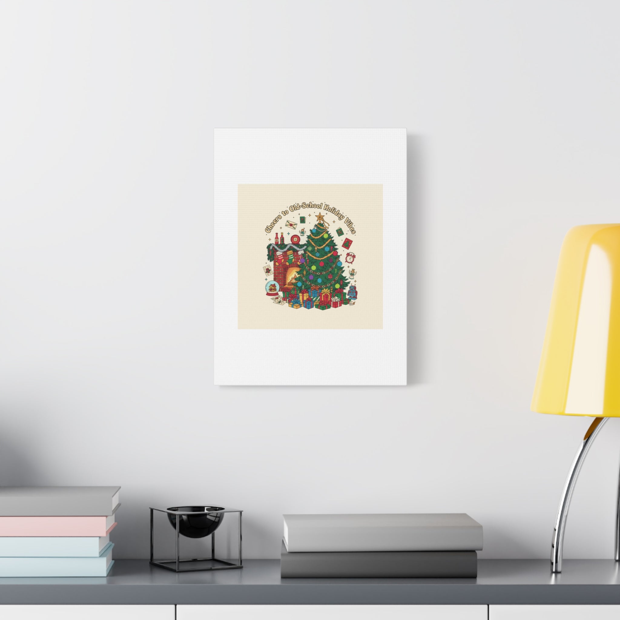 Retro Christmas Tree Canvas | 90s Holiday Nostalgia, Vintage Holiday Print