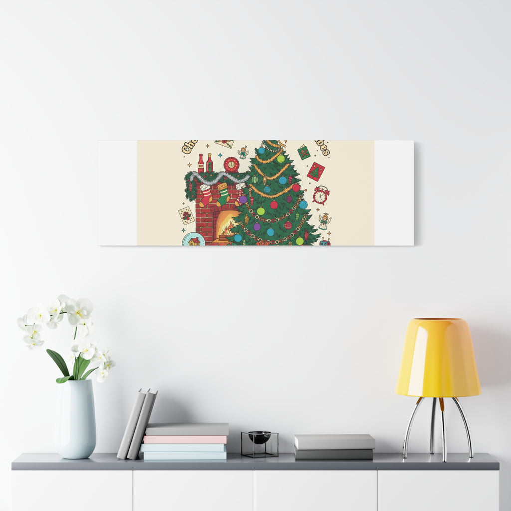 Retro Christmas Tree Canvas | 90s Holiday Nostalgia, Vintage Holiday Print