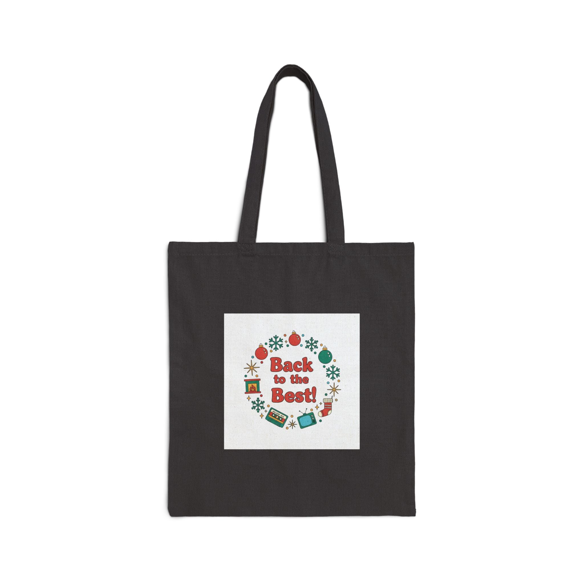 Retro Holiday Wreath Tote | vintage holiday print, retro Christmas decor