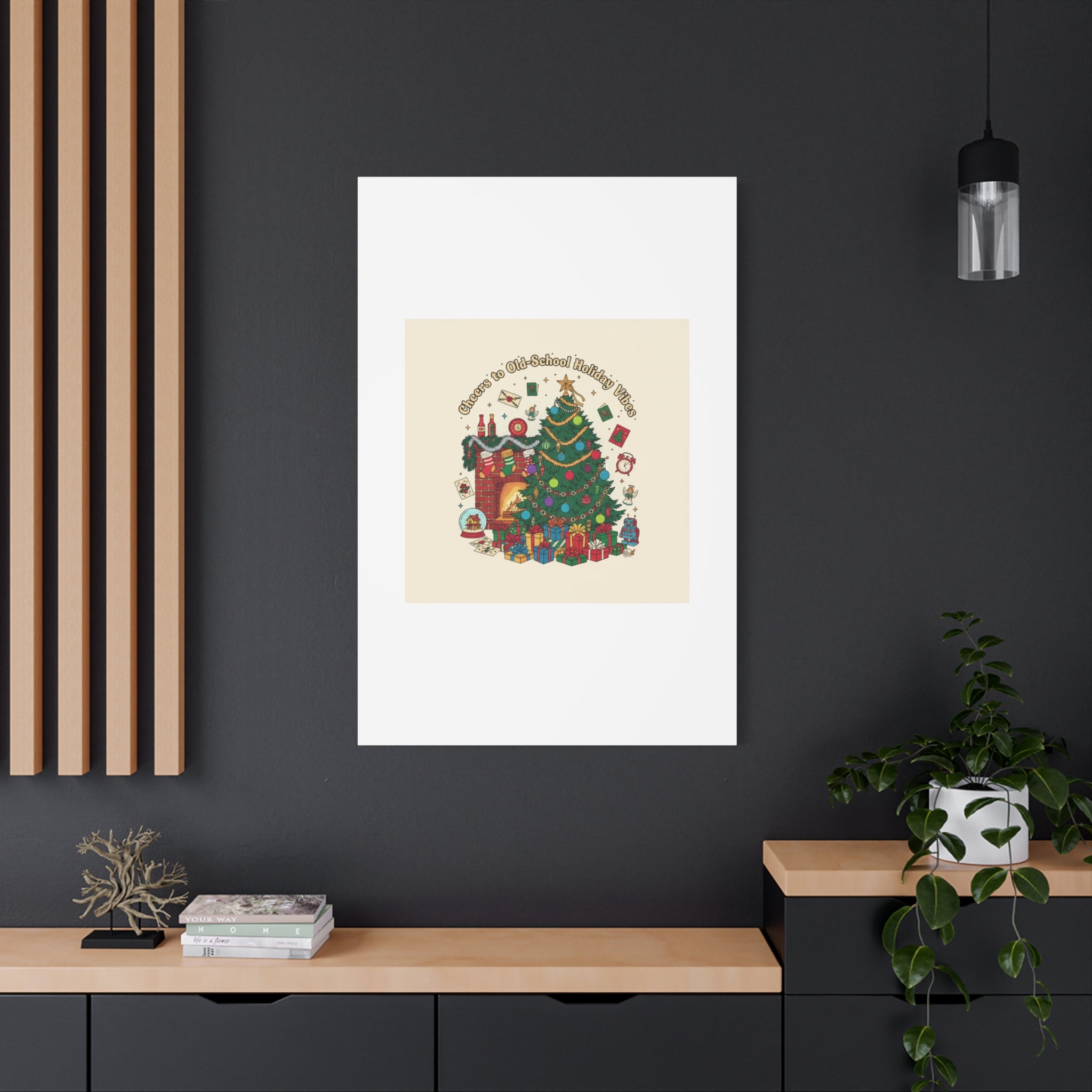 Retro Christmas Tree Canvas | 90s Holiday Nostalgia, Vintage Holiday Print