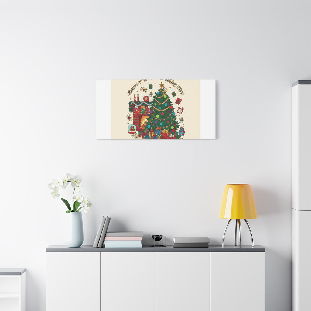 Retro Christmas Tree Canvas | 90s Holiday Nostalgia, Vintage Holiday Print