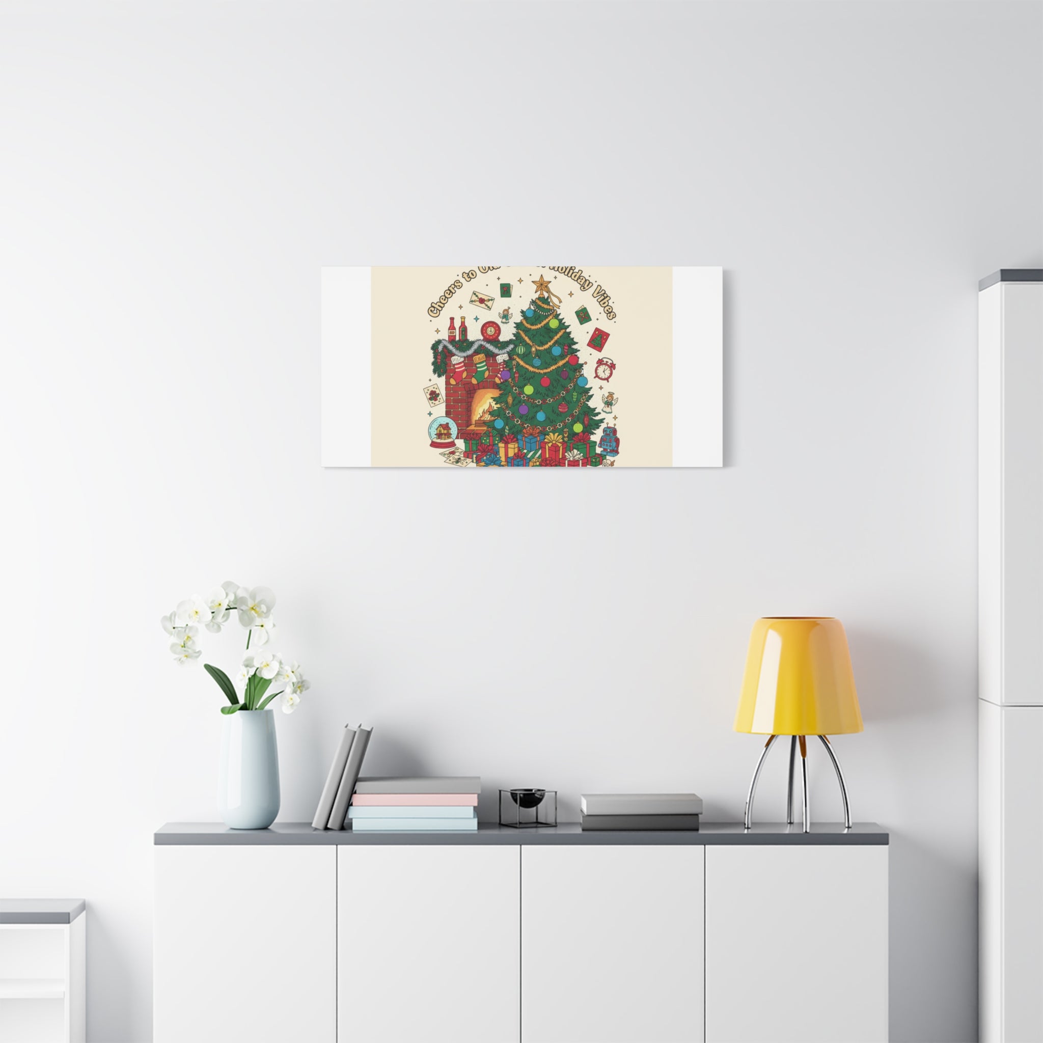 Retro Christmas Tree Canvas | 90s Holiday Nostalgia, Vintage Holiday Print