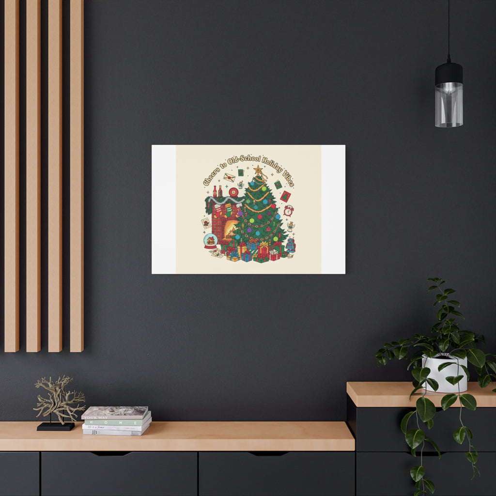 Retro Christmas Tree Canvas | 90s Holiday Nostalgia, Vintage Holiday Print