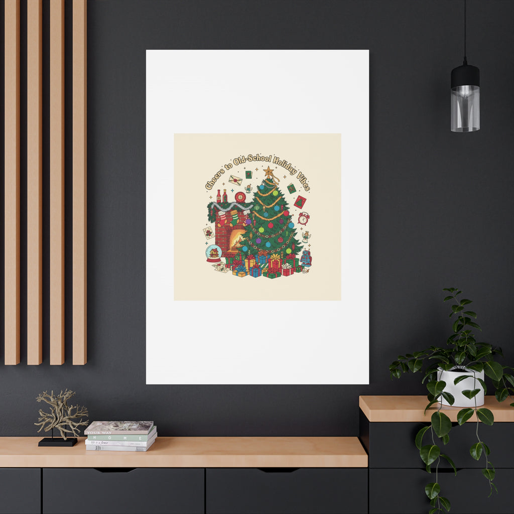 Retro Christmas Tree Canvas | 90s Holiday Nostalgia, Vintage Holiday Print