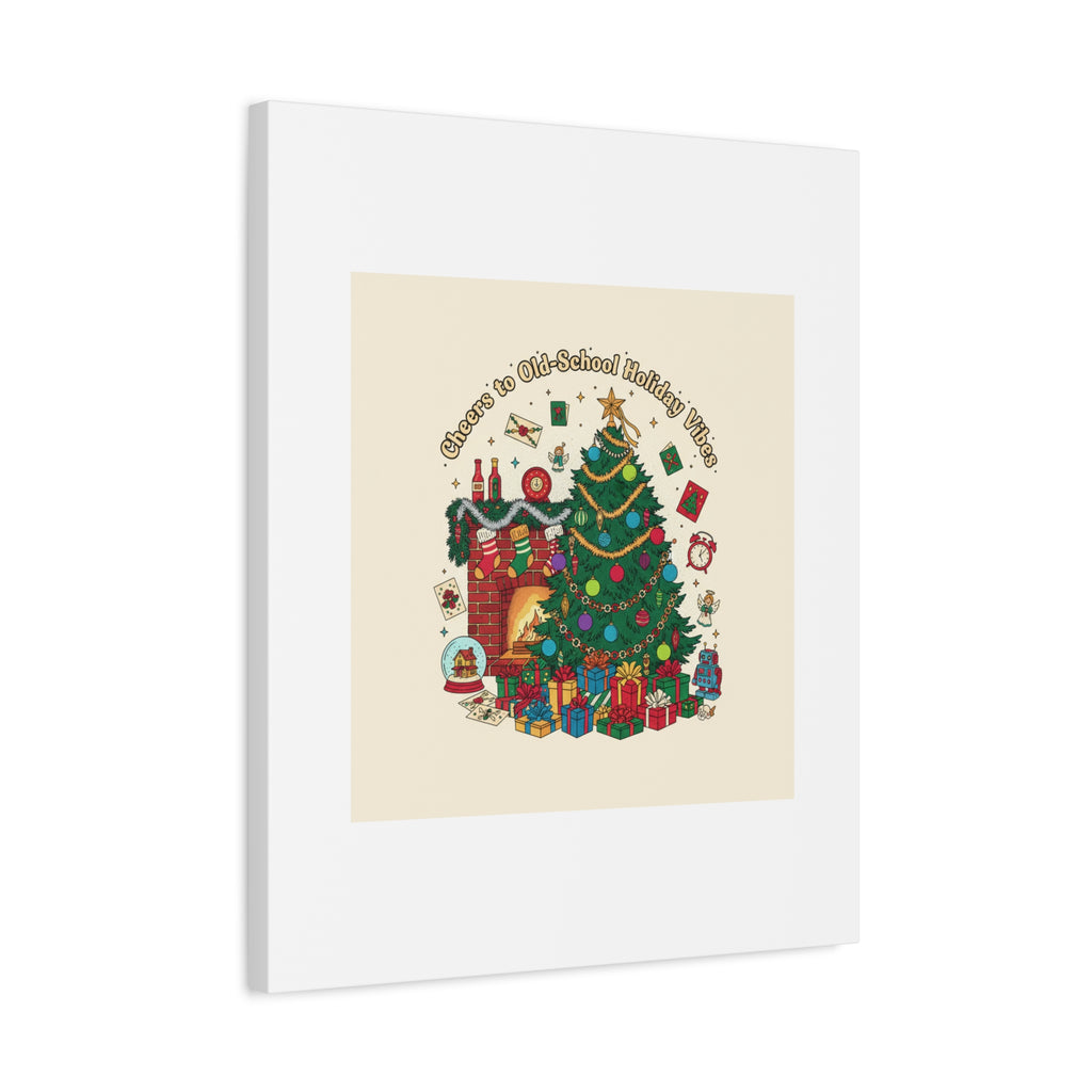 Retro Christmas Tree Canvas | 90s Holiday Nostalgia, Vintage Holiday Print