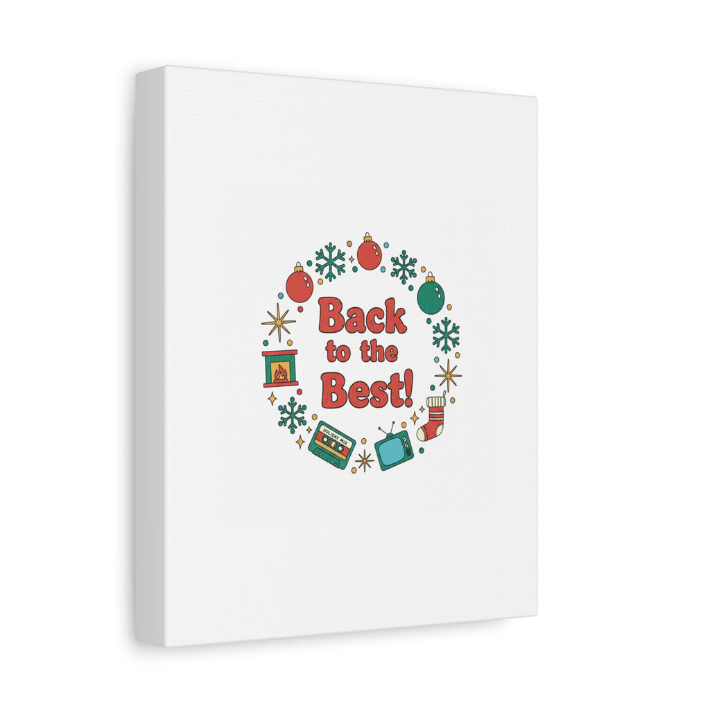 Retro Christmas Wreath Print Canvas | 90s Holiday Nostalgia, Vintage Holiday Poster