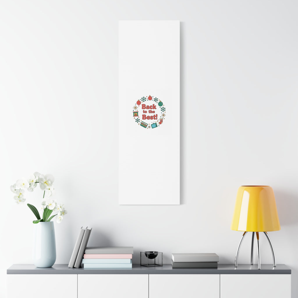 Retro Christmas Wreath Print Canvas | 90s Holiday Nostalgia, Vintage Holiday Poster