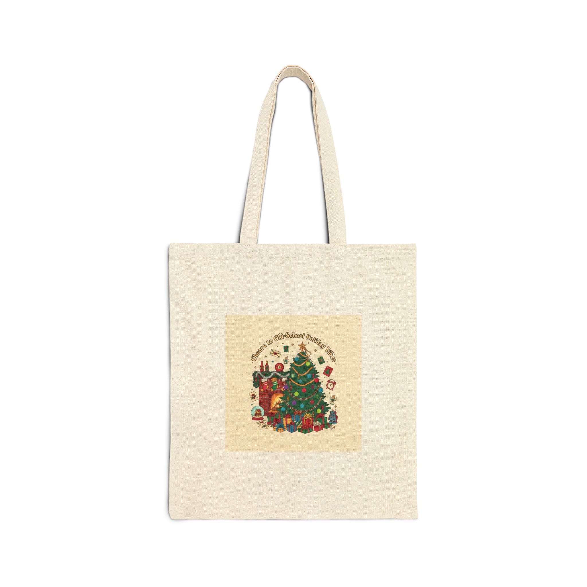 Retro Christmas Tree Tote | vintage holiday print, colorful holiday poster