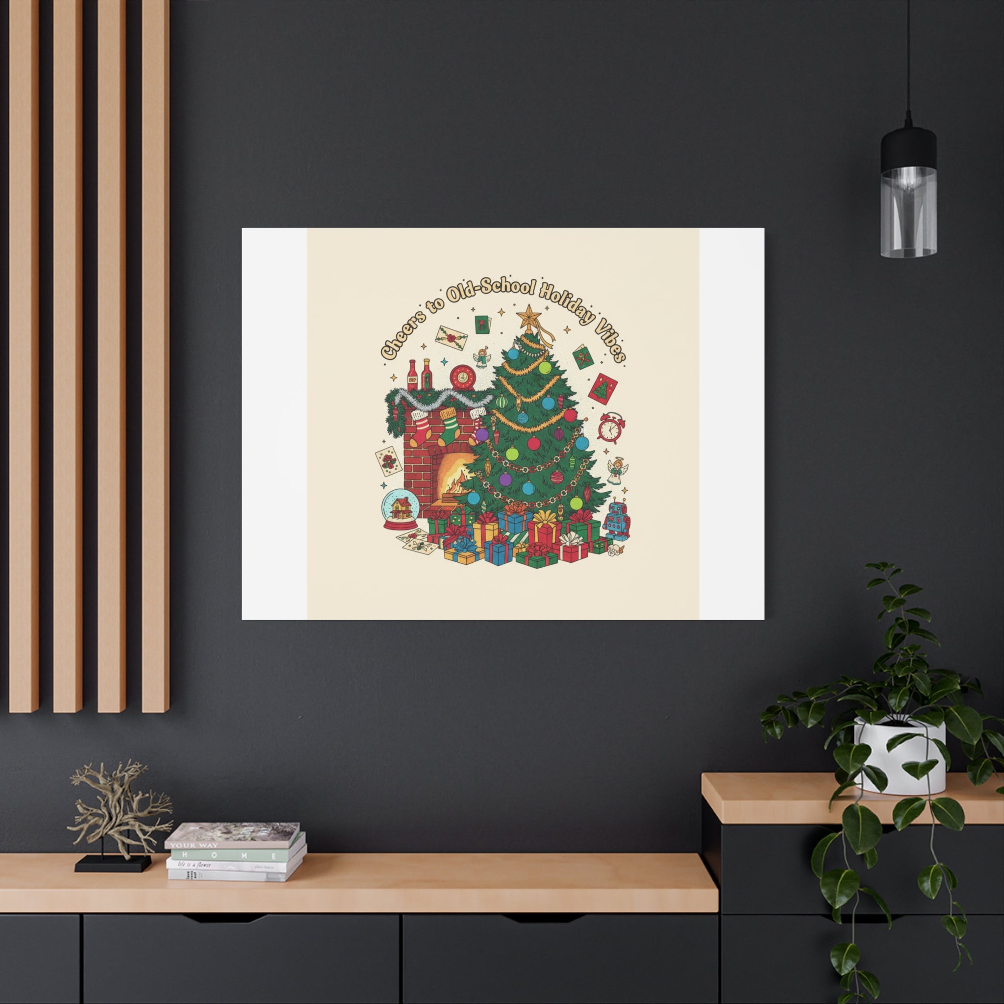 Retro Christmas Tree Canvas | 90s Holiday Nostalgia, Vintage Holiday Print