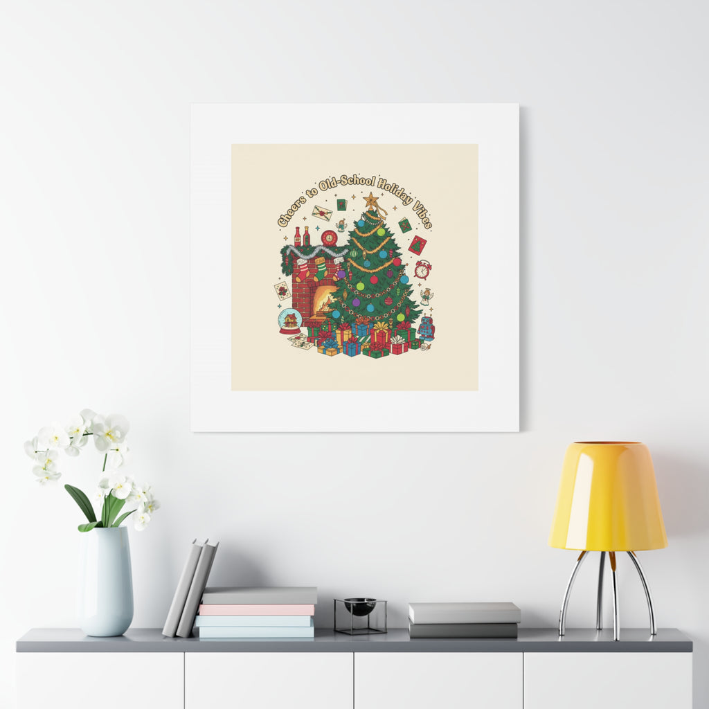 Retro Christmas Tree Canvas | 90s Holiday Nostalgia, Vintage Holiday Print