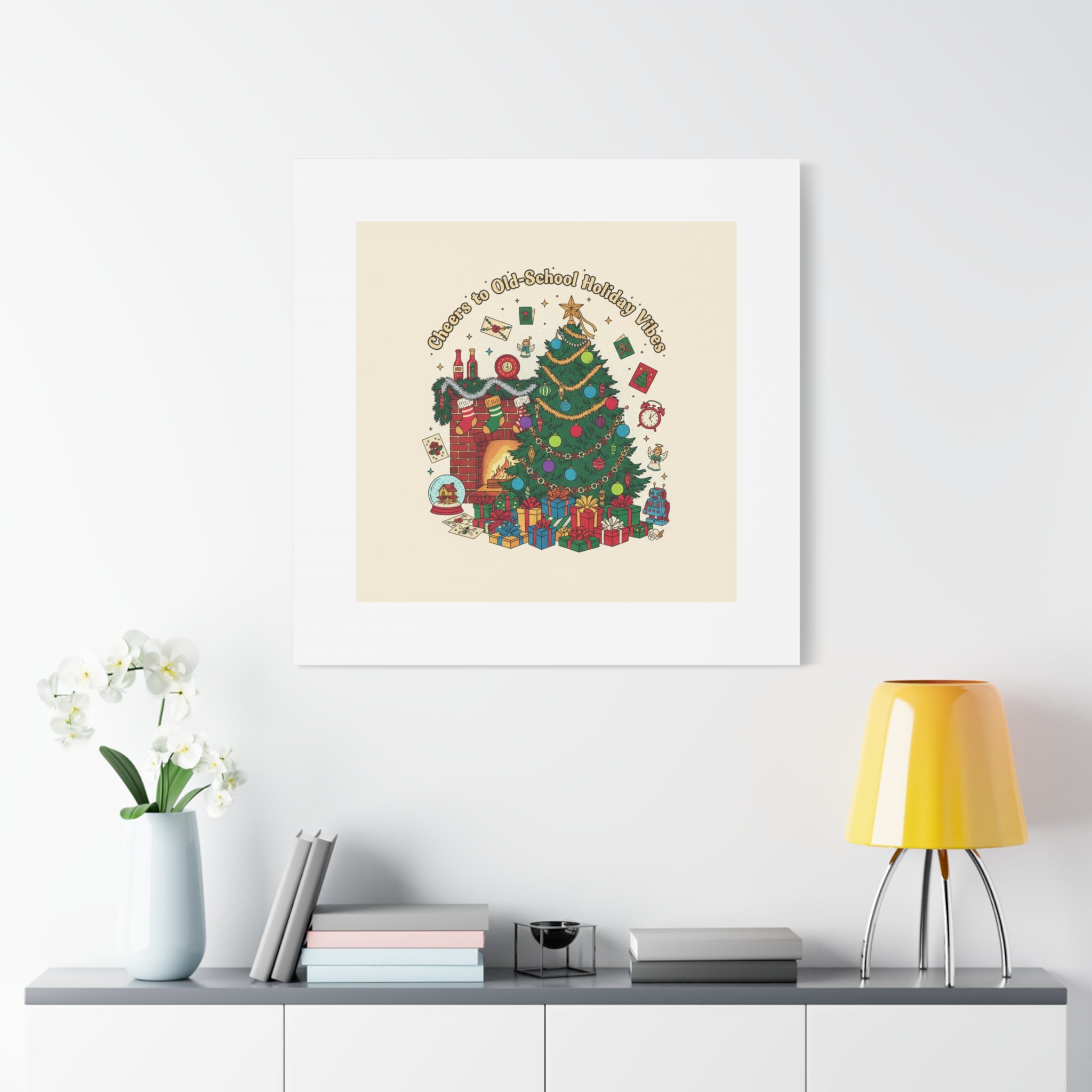 Retro Christmas Tree Canvas | 90s Holiday Nostalgia, Vintage Holiday Print