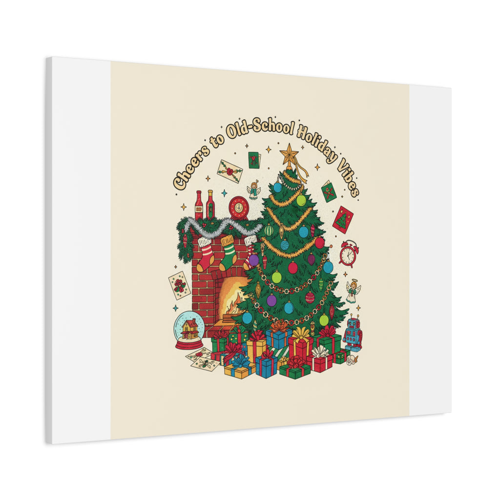 Retro Christmas Tree Canvas | 90s Holiday Nostalgia, Vintage Holiday Print