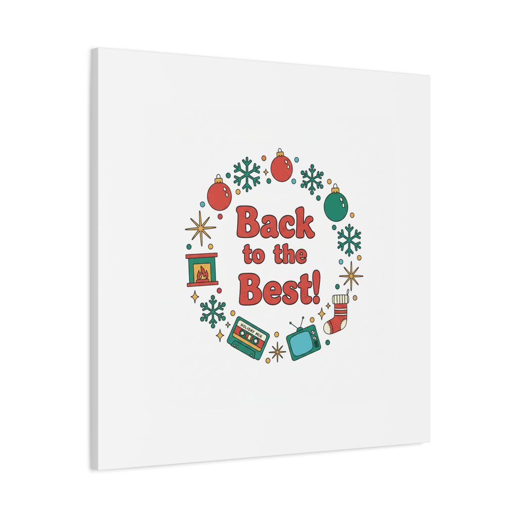 Retro Christmas Wreath Print Canvas | 90s Holiday Nostalgia, Vintage Holiday Poster