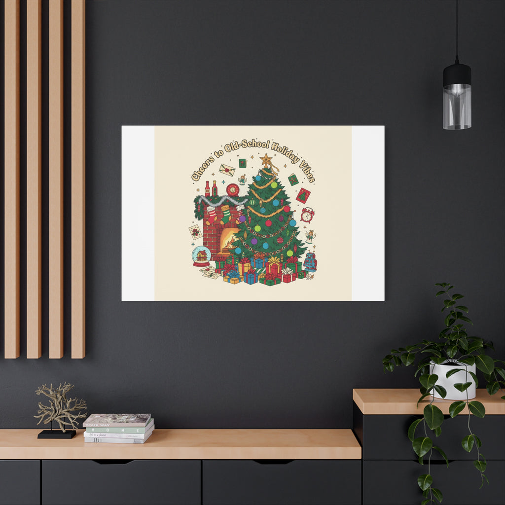 Retro Christmas Tree Canvas | 90s Holiday Nostalgia, Vintage Holiday Print