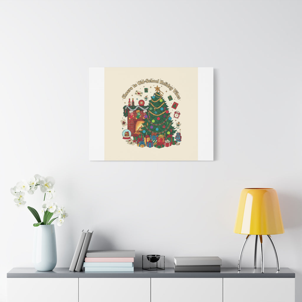 Retro Christmas Tree Canvas | 90s Holiday Nostalgia, Vintage Holiday Print