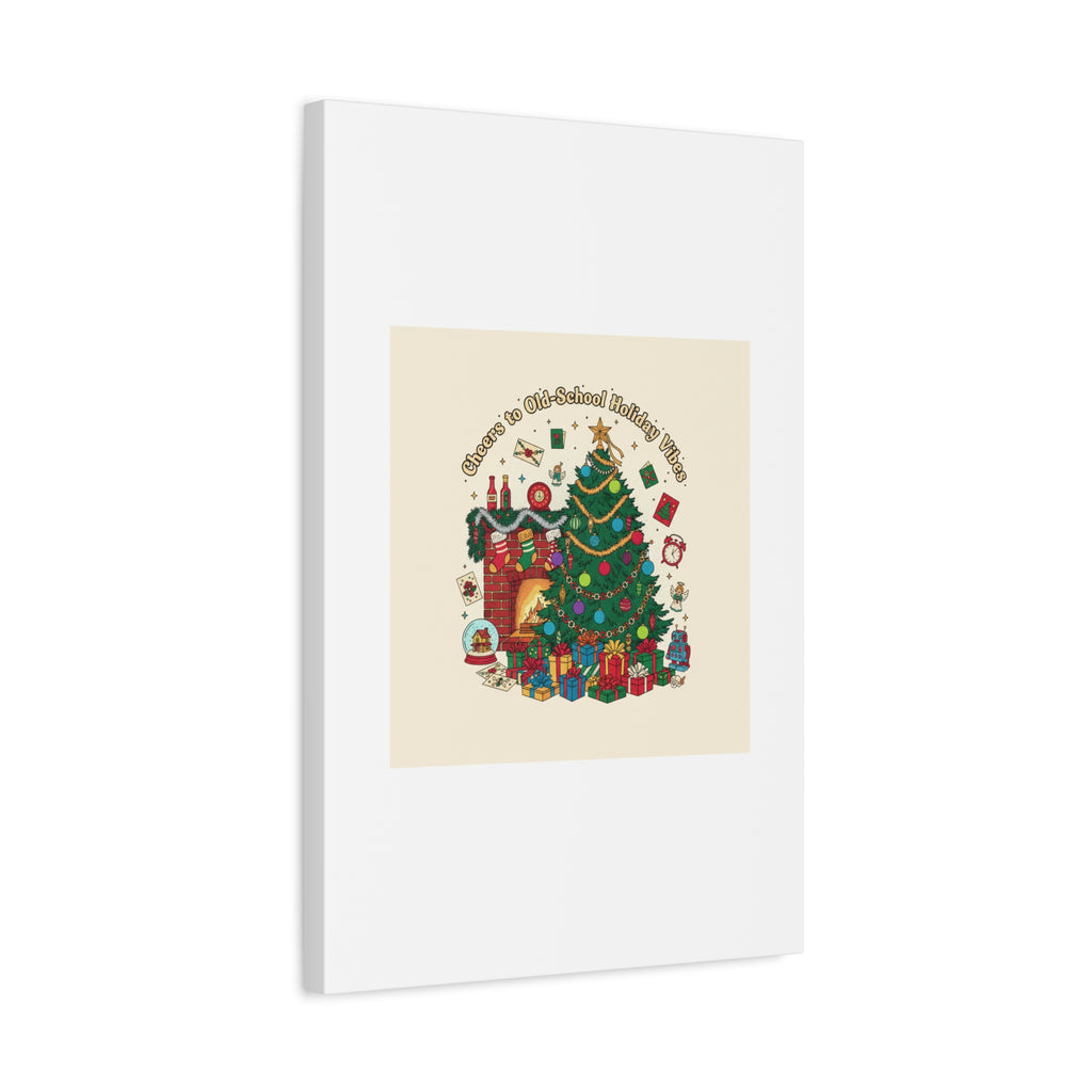 Retro Christmas Tree Canvas | 90s Holiday Nostalgia, Vintage Holiday Print