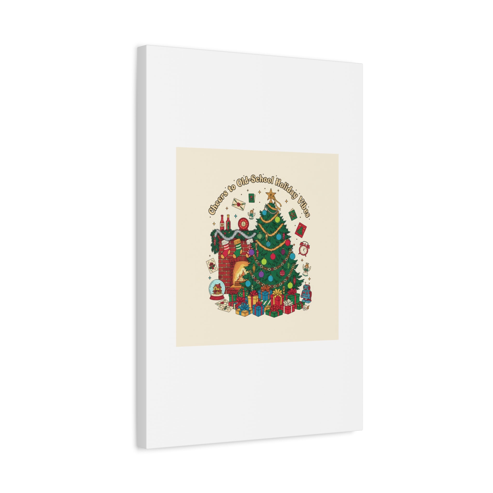 Retro Christmas Tree Canvas | 90s Holiday Nostalgia, Vintage Holiday Print