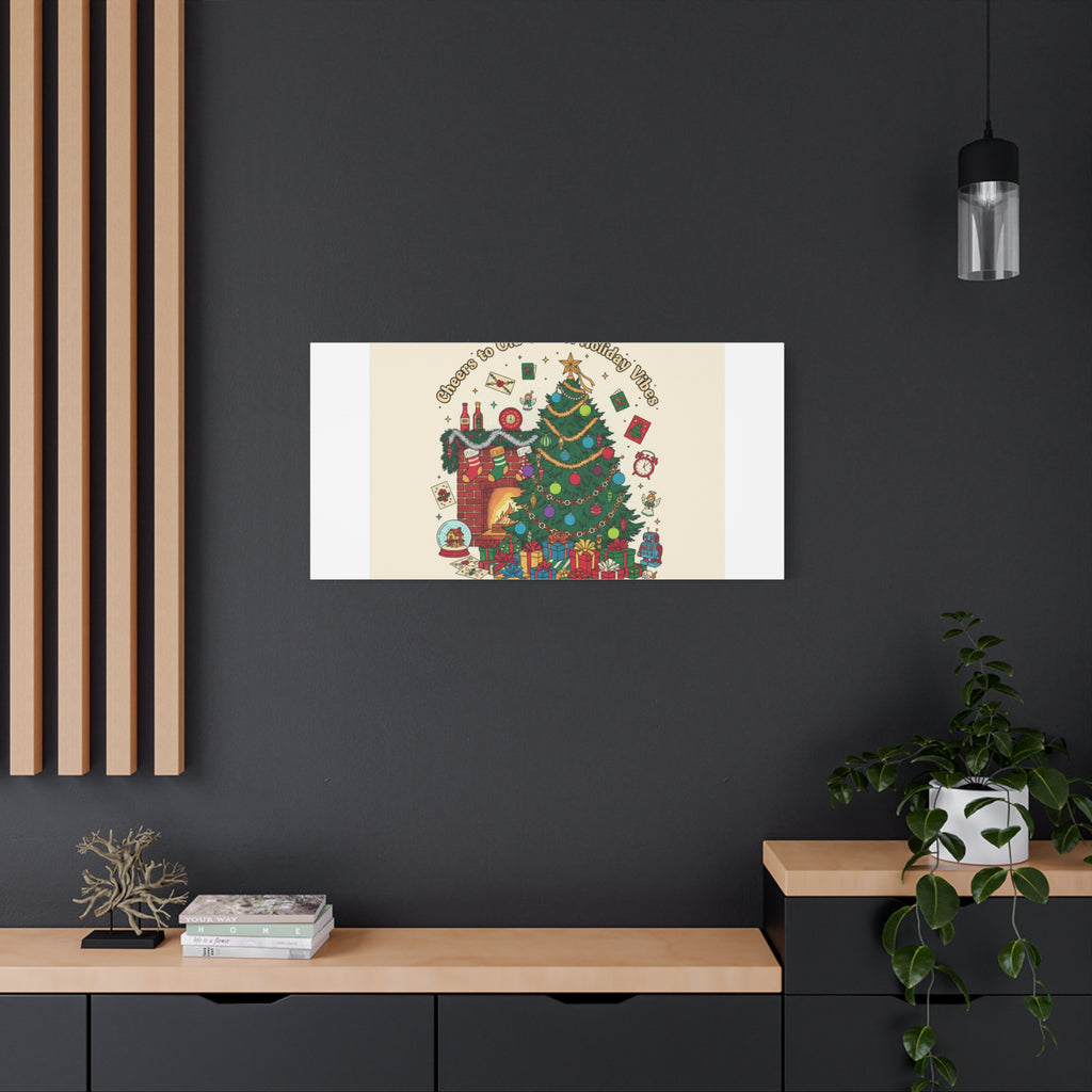 Retro Christmas Tree Canvas | 90s Holiday Nostalgia, Vintage Holiday Print