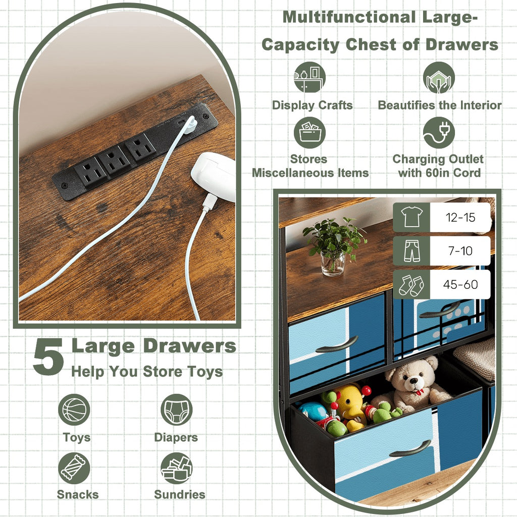 5-Drawer TV Stand Dresser