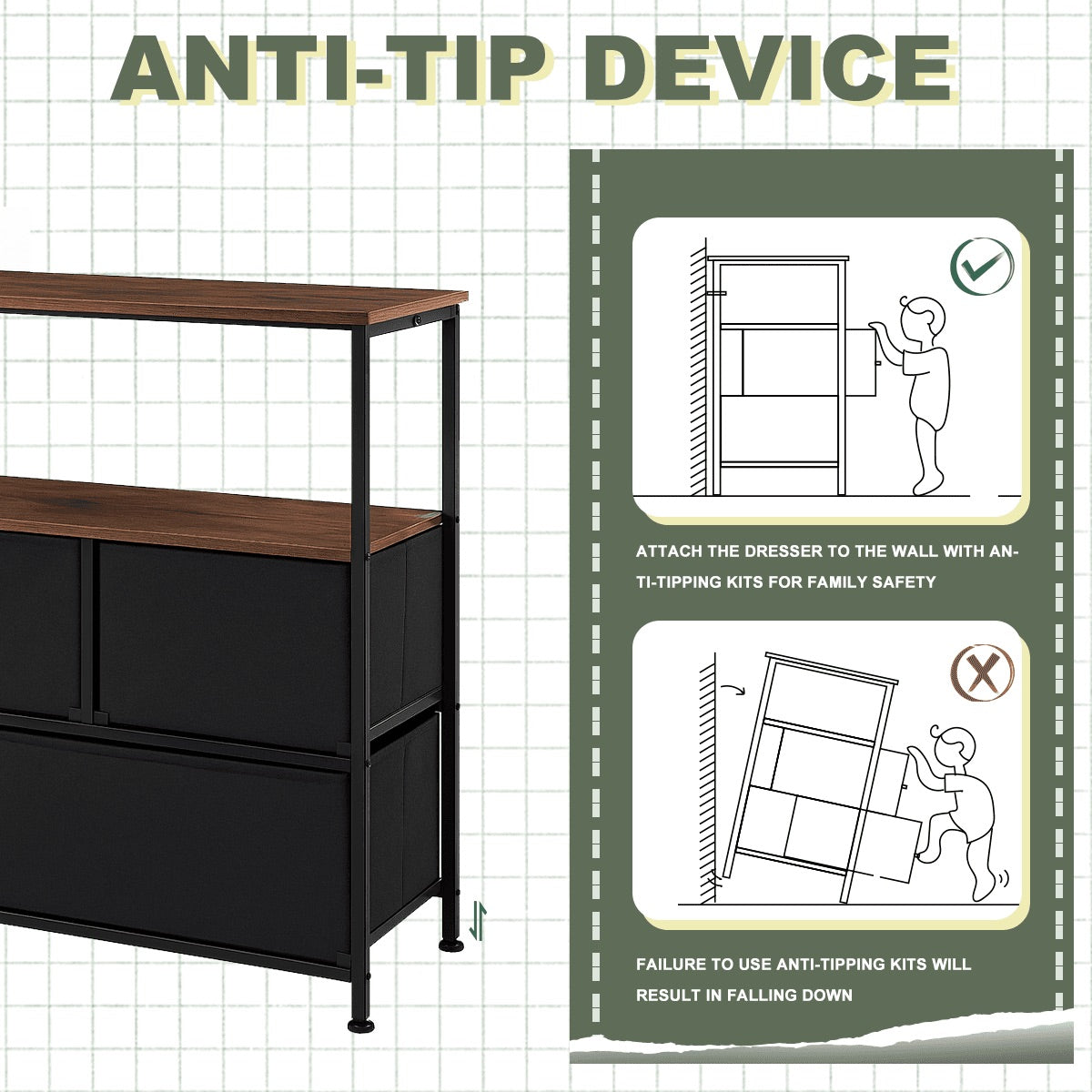 5-Drawer TV Stand Dresser